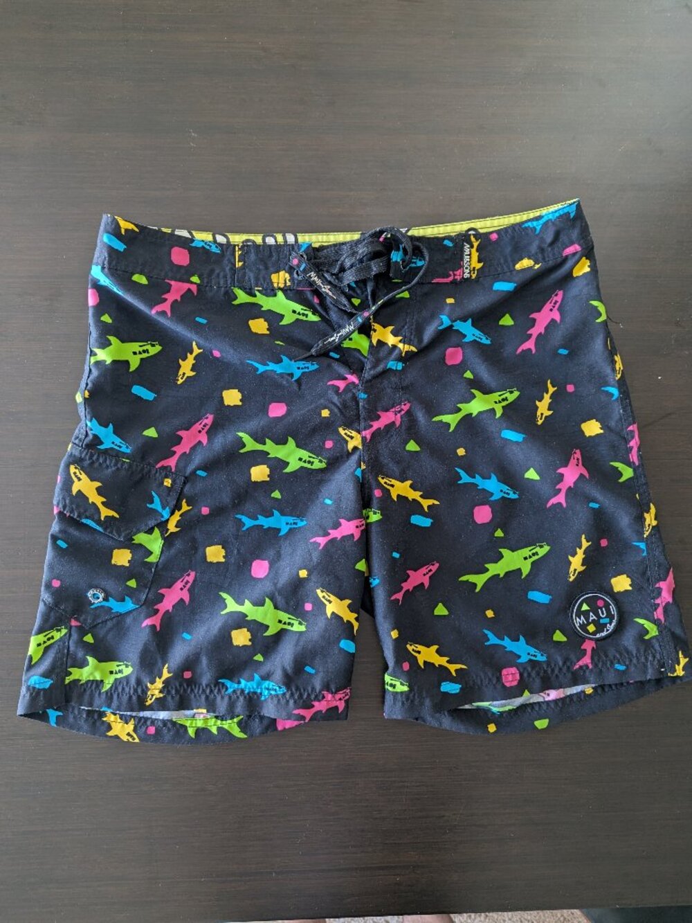 Maui & Son's Sharks Swim Trunks Size 32